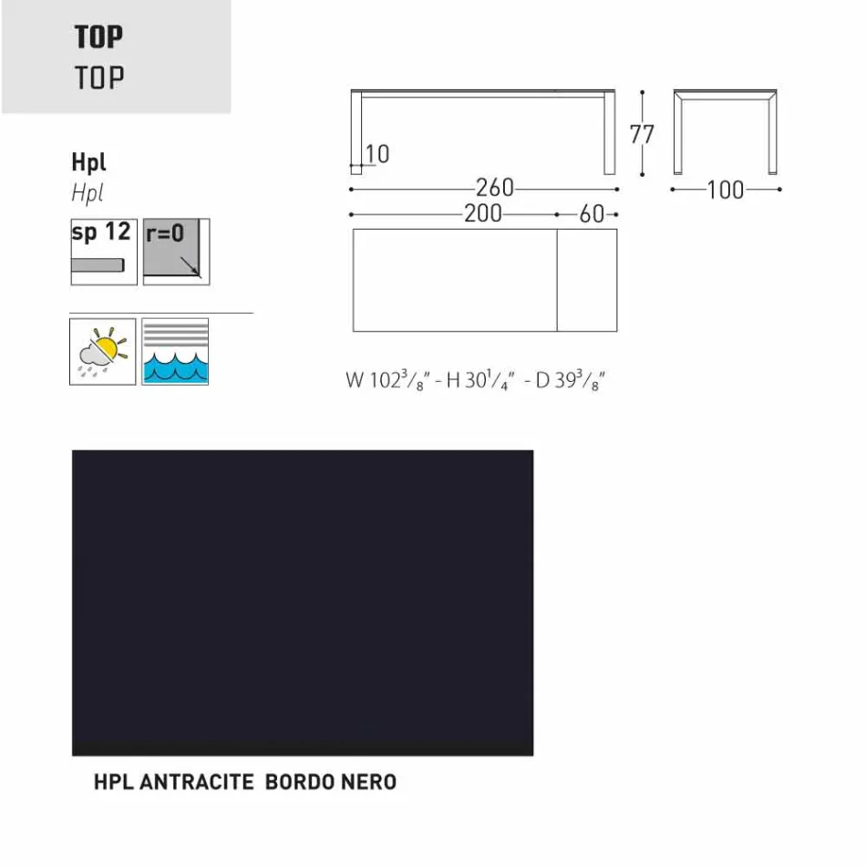 Varaschin Dolmen tuintafel uitbreidbaar tot 380 cm Viadurini