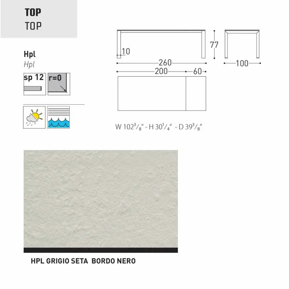 Varaschin Dolmen tuintafel uitbreidbaar tot 380 cm Viadurini