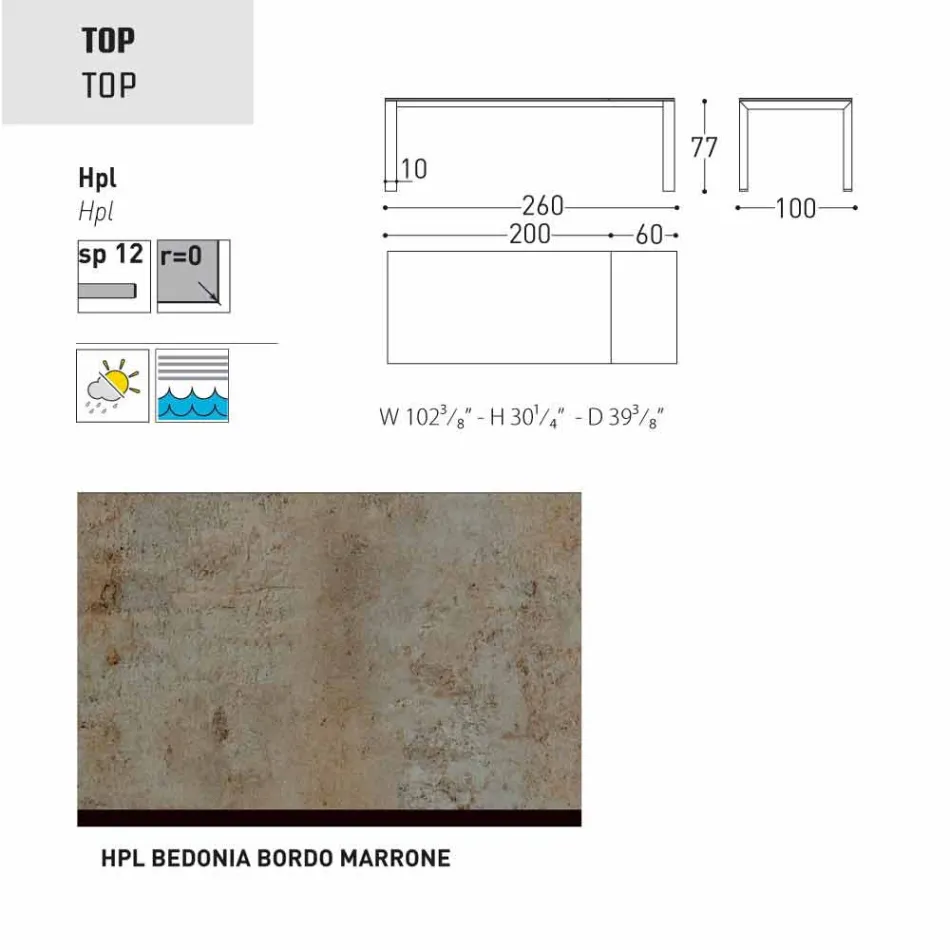 Varaschin Dolmen tuintafel uitbreidbaar tot 380 cm Viadurini