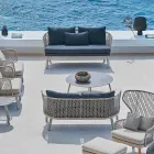 Varaschin Emma moderne tweezits gestoffeerde tuinbank Viadurini