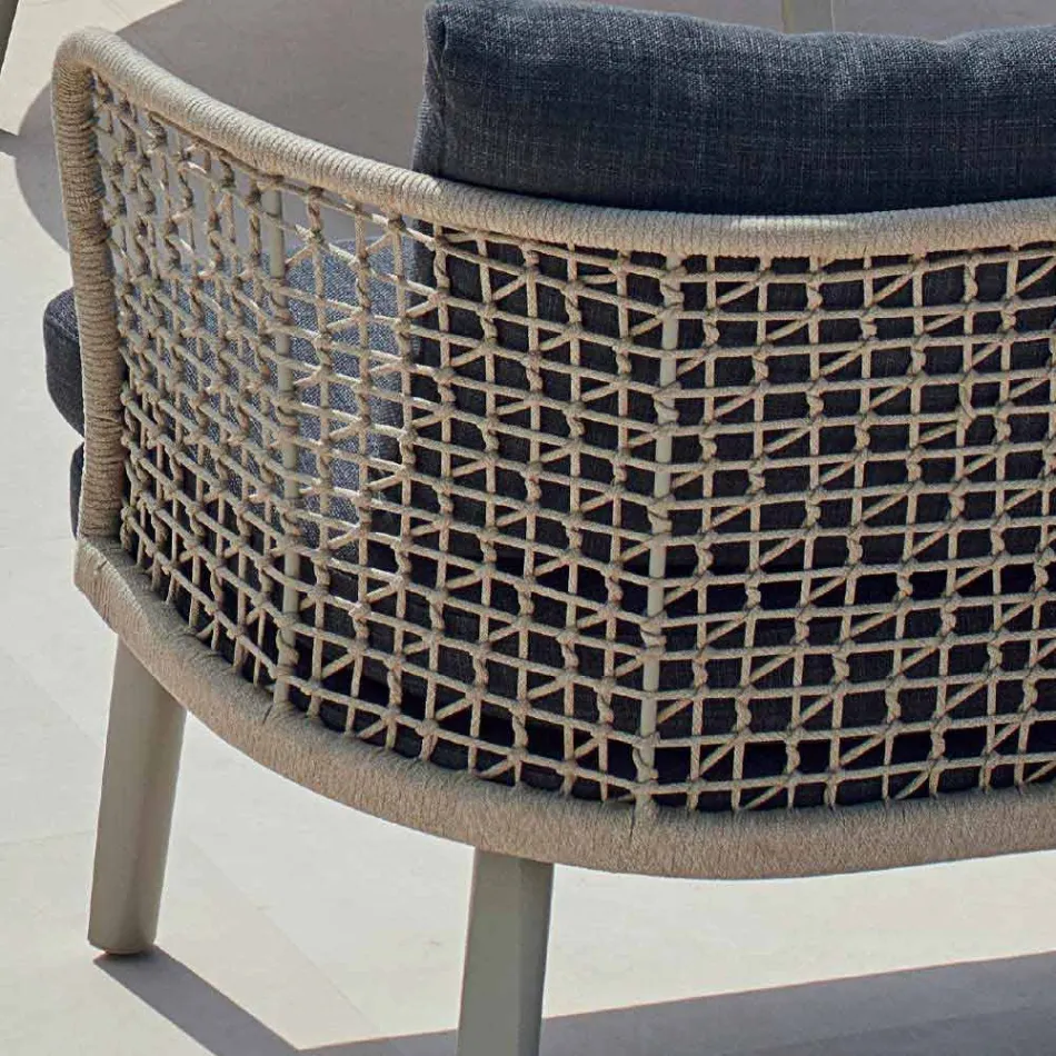 Varaschin Emma moderne tweezits gestoffeerde tuinbank Viadurini