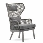 Moderne moderne fauteuil Varaschin Emma met stoffen hoofdsteun Viadurini