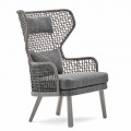 Moderne moderne fauteuil Varaschin Emma met stoffen hoofdsteun