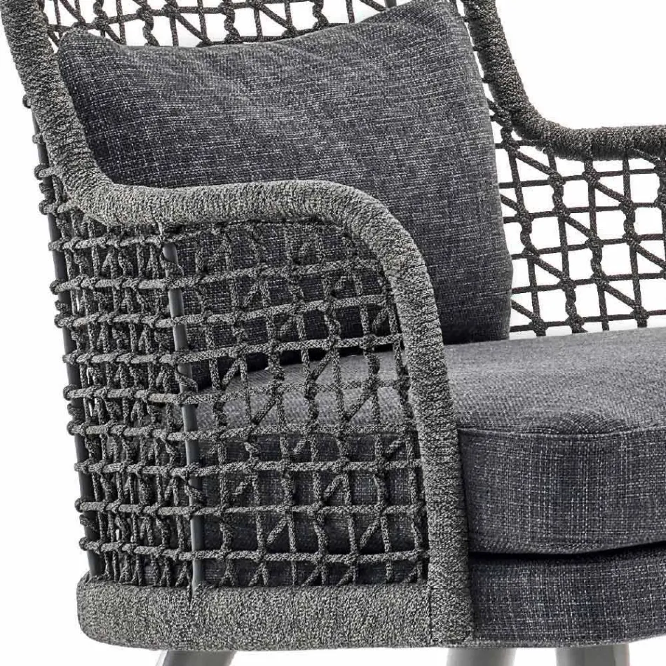 Moderne moderne fauteuil Varaschin Emma met stoffen hoofdsteun Viadurini