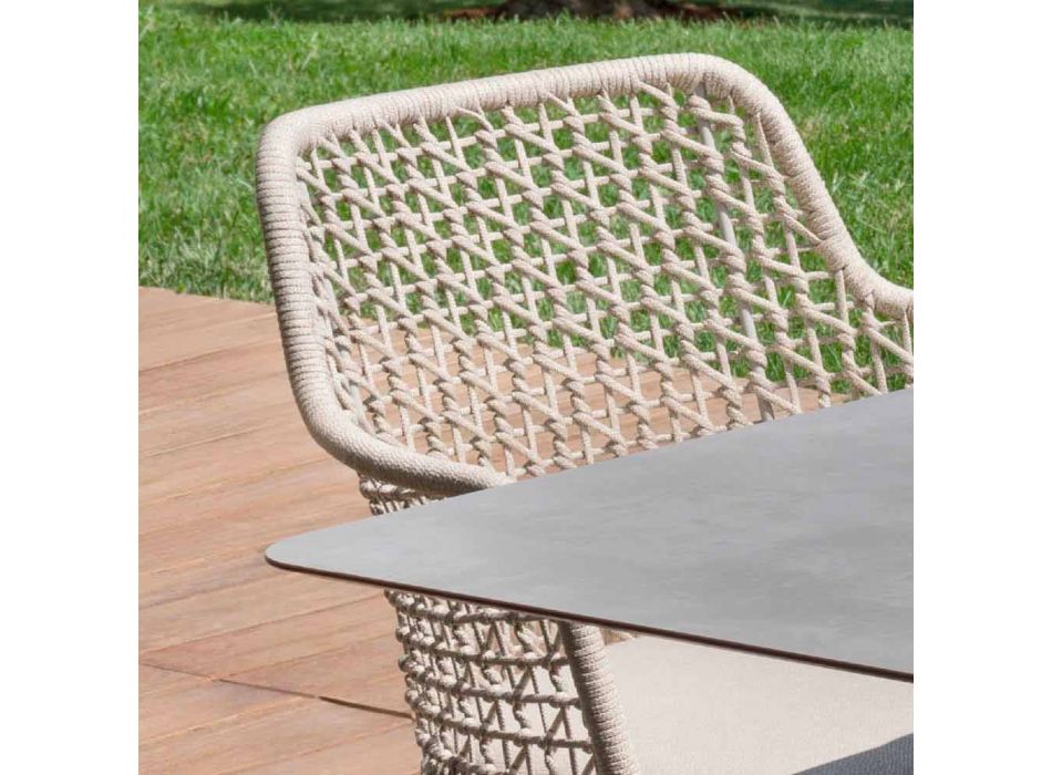 Moderne moderne fauteuil Varaschin Emma in stof en aluminium Viadurini