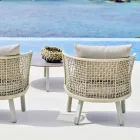 Varaschin Emma-tuinfauteuil bekleed met stof en metaal Viadurini