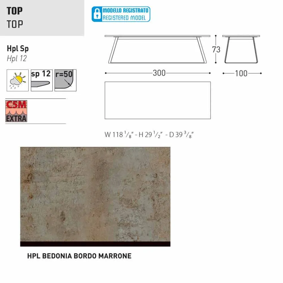 Varaschin Kolonaki Tabel moderne tuin in verschillende maten Viadurini