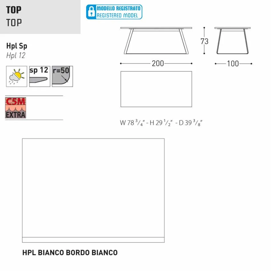 Varaschin Kolonaki Tabel moderne tuin in verschillende maten Viadurini