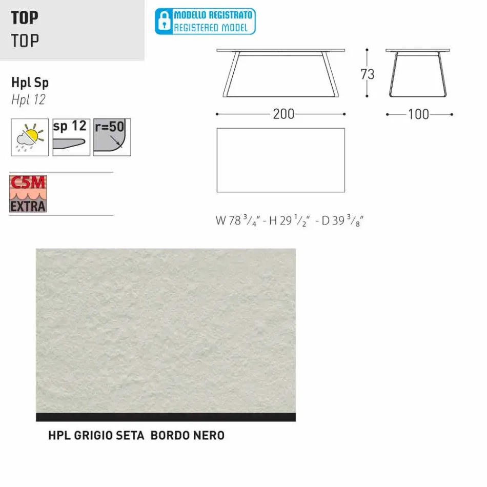 Varaschin Kolonaki Tabel moderne tuin in verschillende maten Viadurini