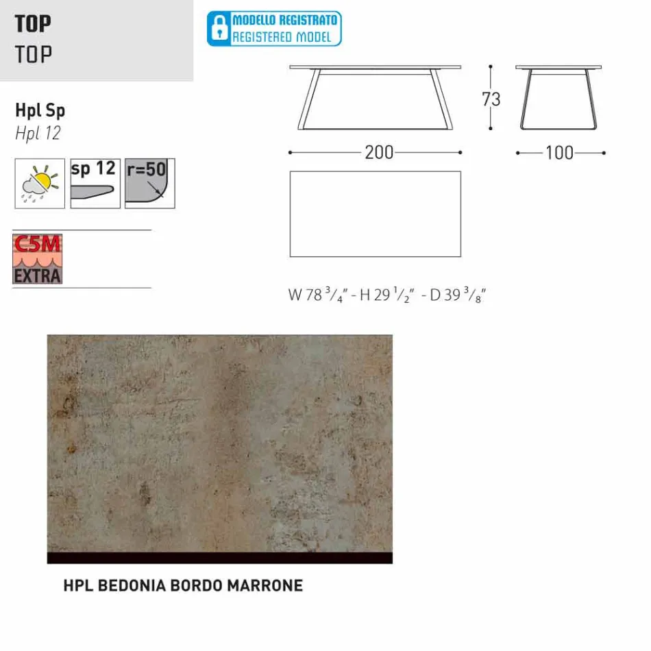 Varaschin Kolonaki Tabel moderne tuin in verschillende maten Viadurini