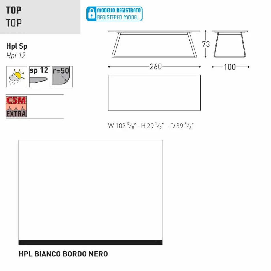 Varaschin Kolonaki Tabel moderne tuin in verschillende maten Viadurini