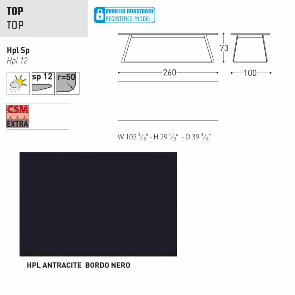 Varaschin Kolonaki Tabel moderne tuin in verschillende maten Viadurini