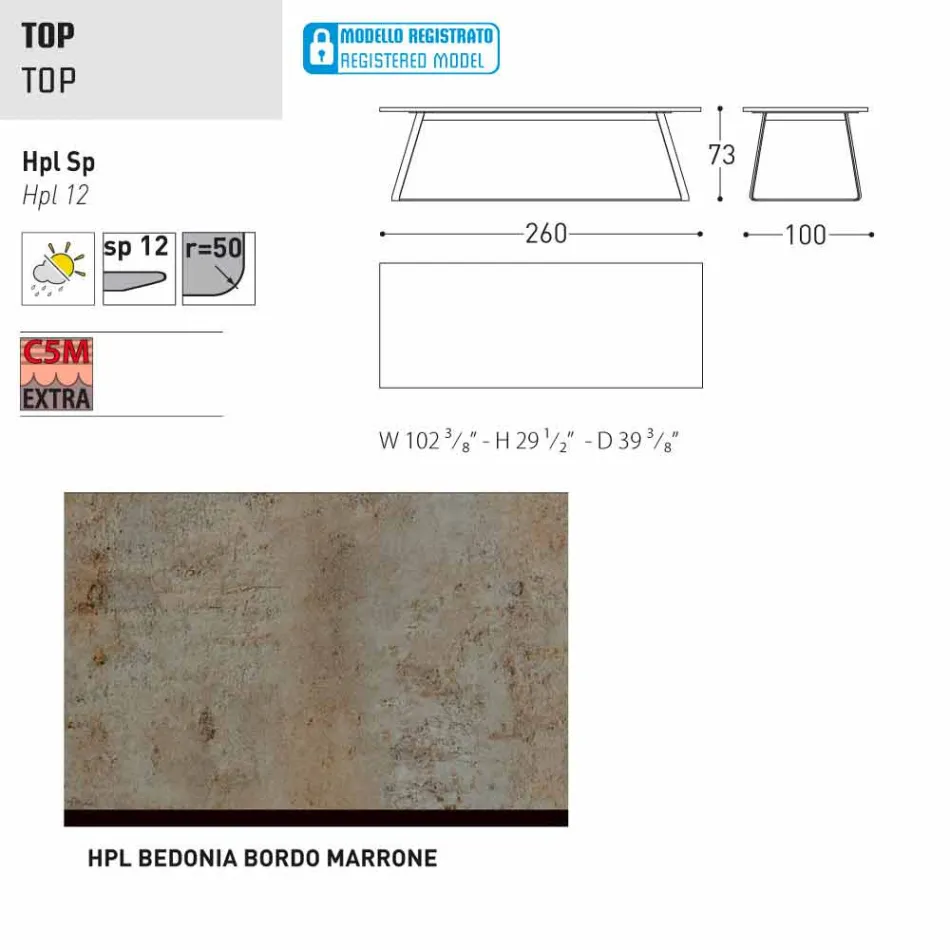 Varaschin Kolonaki Tabel moderne tuin in verschillende maten Viadurini