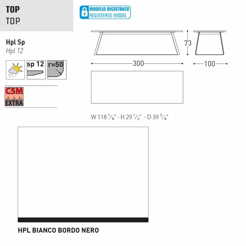 Varaschin Kolonaki Tabel moderne tuin in verschillende maten Viadurini