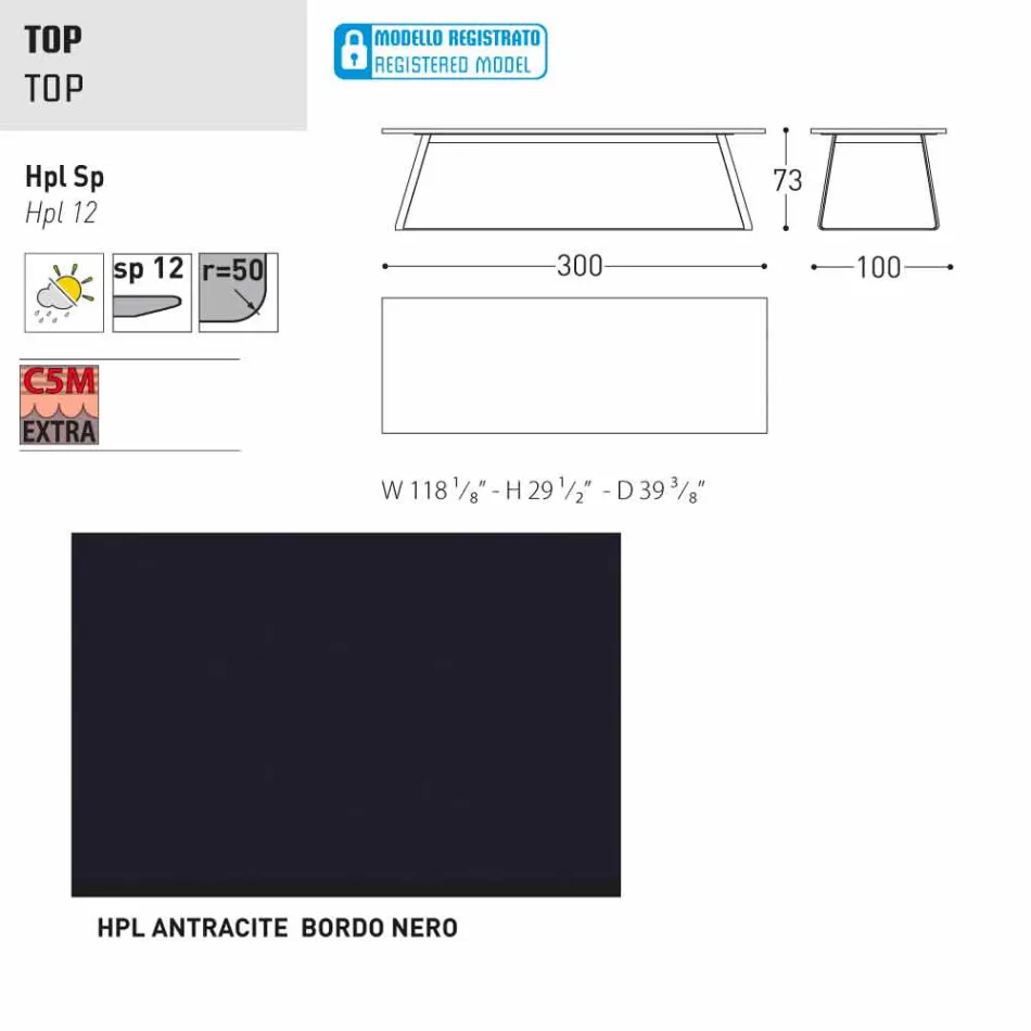 Varaschin Kolonaki Tabel moderne tuin in verschillende maten Viadurini