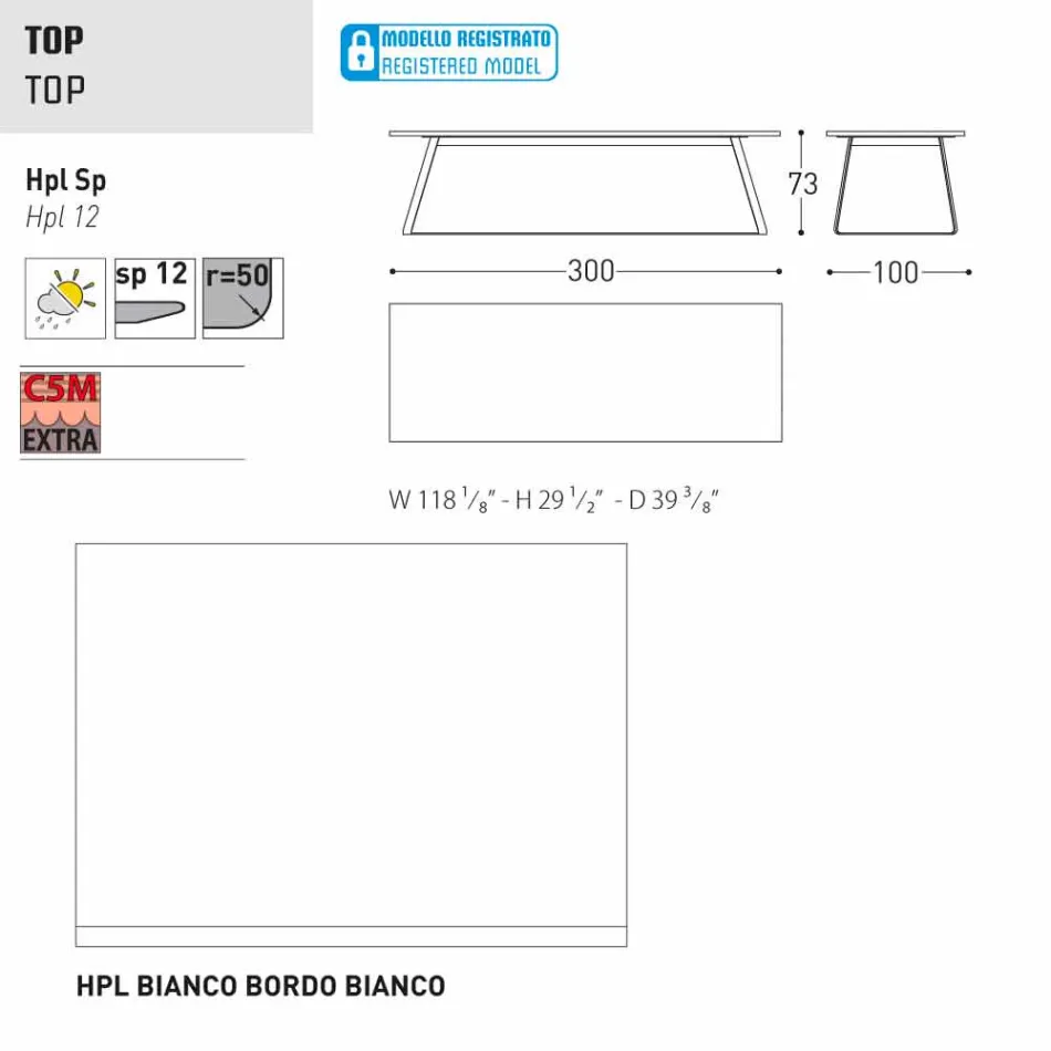 Varaschin Kolonaki Tabel moderne tuin in verschillende maten Viadurini