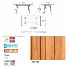 Varaschin Link tuin aanschuiftafel met teakhouten poten, H75 cm Viadurini