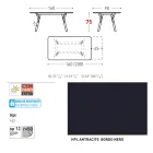 Varaschin Link modern design uitschuifbare tuintafel, H 73,2 cm Viadurini