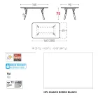 Varaschin Link modern design uitschuifbare tuintafel, H 73,2 cm Viadurini