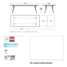 Varaschin Link modern design uitschuifbare tuintafel, H 73,2 cm Viadurini