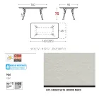 Varaschin Link modern design uitschuifbare tuintafel, H 73,2 cm Viadurini