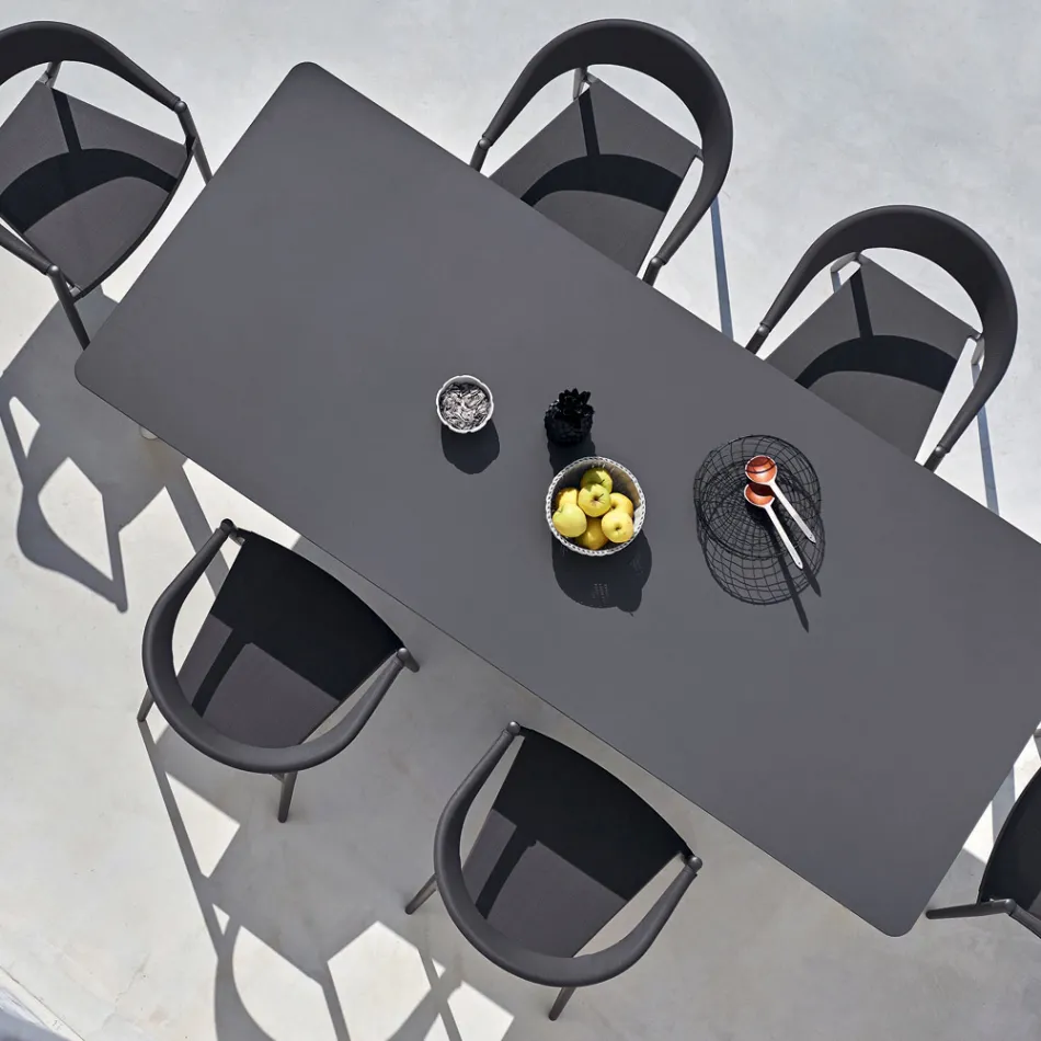 Varaschin Link modern design uitschuifbare tuintafel, H 73,2 cm Viadurini