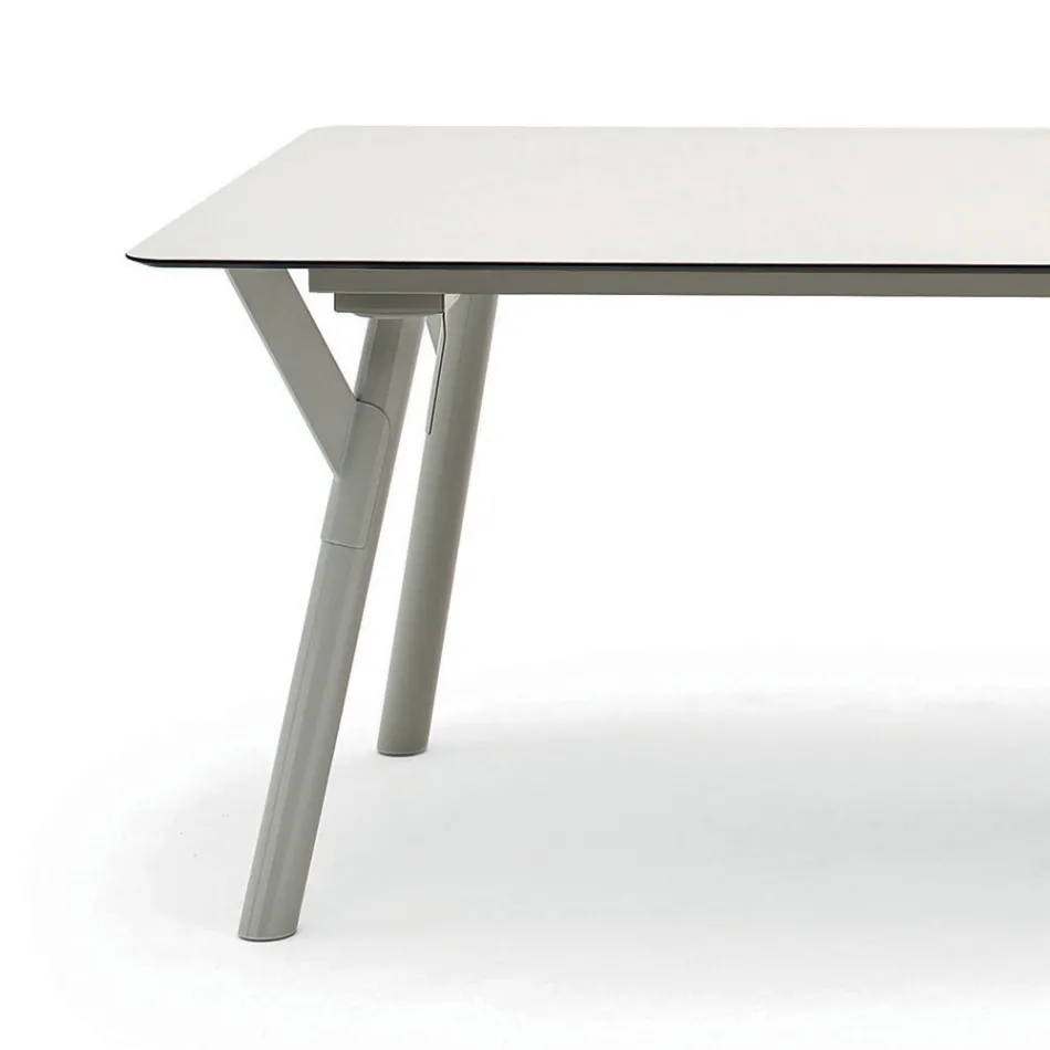 Varaschin Link modern design uitschuifbare tuintafel, H 73,2 cm Viadurini