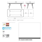 Varaschin Link modern design uitschuifbare tuintafel, H 73,2 cm Viadurini