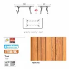 Varaschin Link tuintafel met teak houten poten, H 65 cm Viadurini