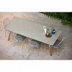 Varaschin Link tuintafel met teak houten poten, H 65 cm Viadurini