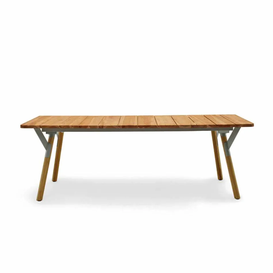 Varaschin Link teakhouten tuin eettafel H 75 cm Viadurini
