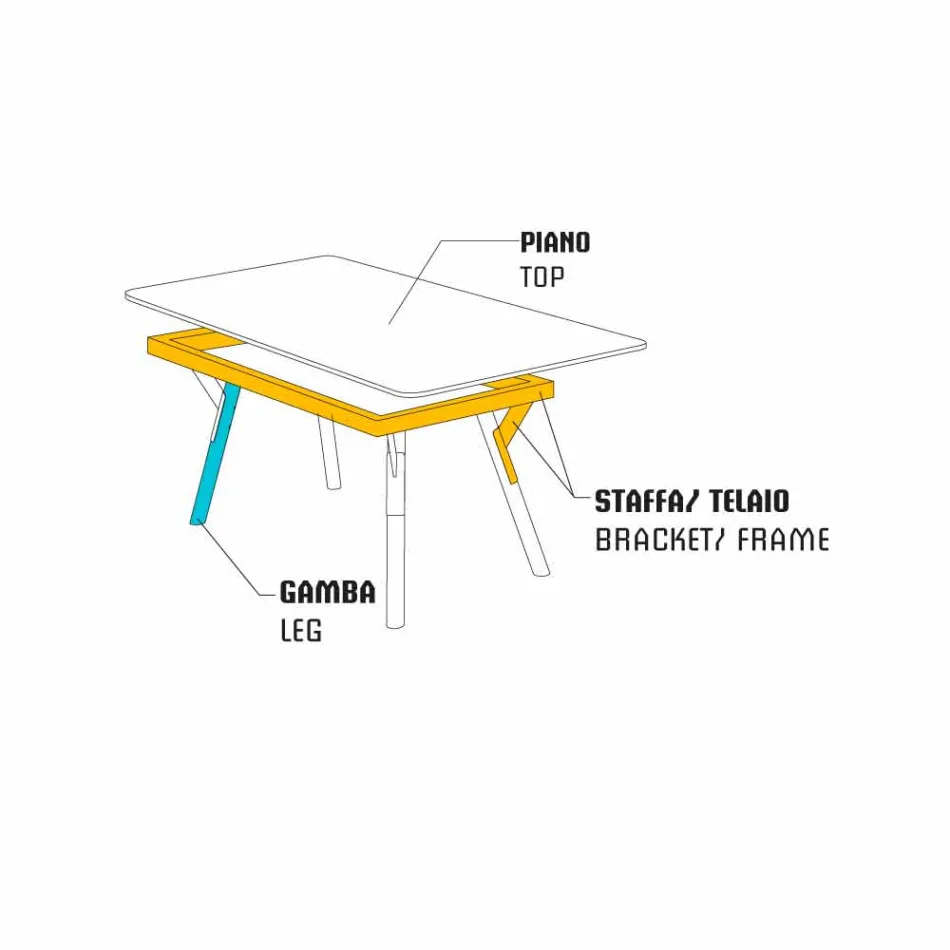 Varaschin Link Vaste eettafel externe of interne H 65 cm Viadurini