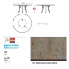 Varaschin koppeling Ronde buiten tafel met teak poten, H 65cm Viadurini