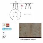 Varaschin verbindt round tuintafel met teakhouten poten, H 75cm Viadurini