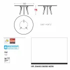 Varaschin verbindt round tuintafel met teakhouten poten, H 75cm Viadurini