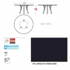 Varaschin verbindt round tuintafel met teakhouten poten, H 75cm Viadurini