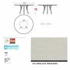 Varaschin verbindt round tuintafel met teakhouten poten, H 75cm Viadurini