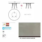 Varaschin verbindt round tuintafel met teakhouten poten, H 75cm Viadurini