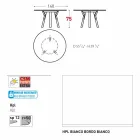 Varaschin verbindt round tuintafel met teakhouten poten, H 75cm Viadurini