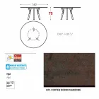 Varaschin verbindt round tuintafel met teakhouten poten, H 75cm Viadurini