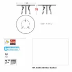 Varaschin verbindt round tuintafel met teakhouten poten, H 75cm Viadurini