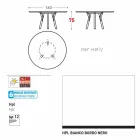 Varaschin Links Ronde tafel modern design tuin, H 75 cm Viadurini