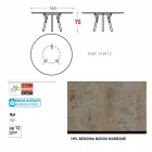 Varaschin Links Ronde tafel modern design tuin, H 75 cm Viadurini