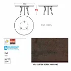 Varaschin Links Ronde tafel modern design tuin, H 75 cm Viadurini