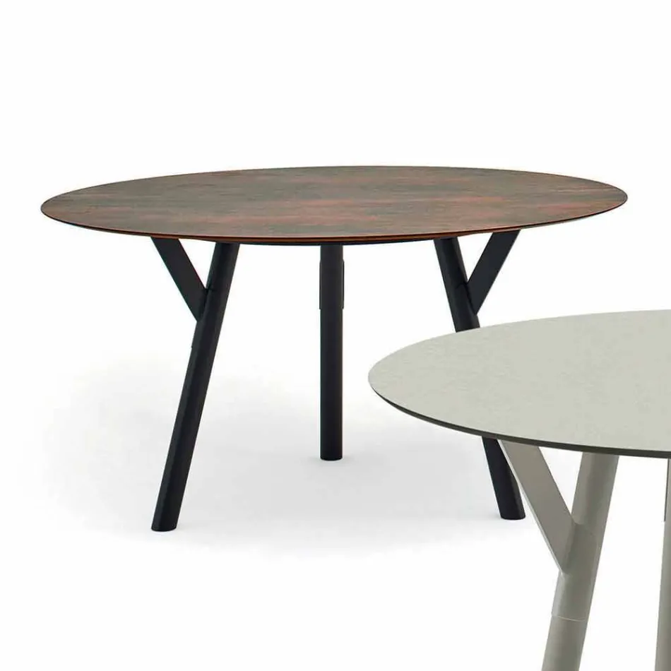 Varaschin Links Ronde tafel modern design tuin, H 75 cm Viadurini
