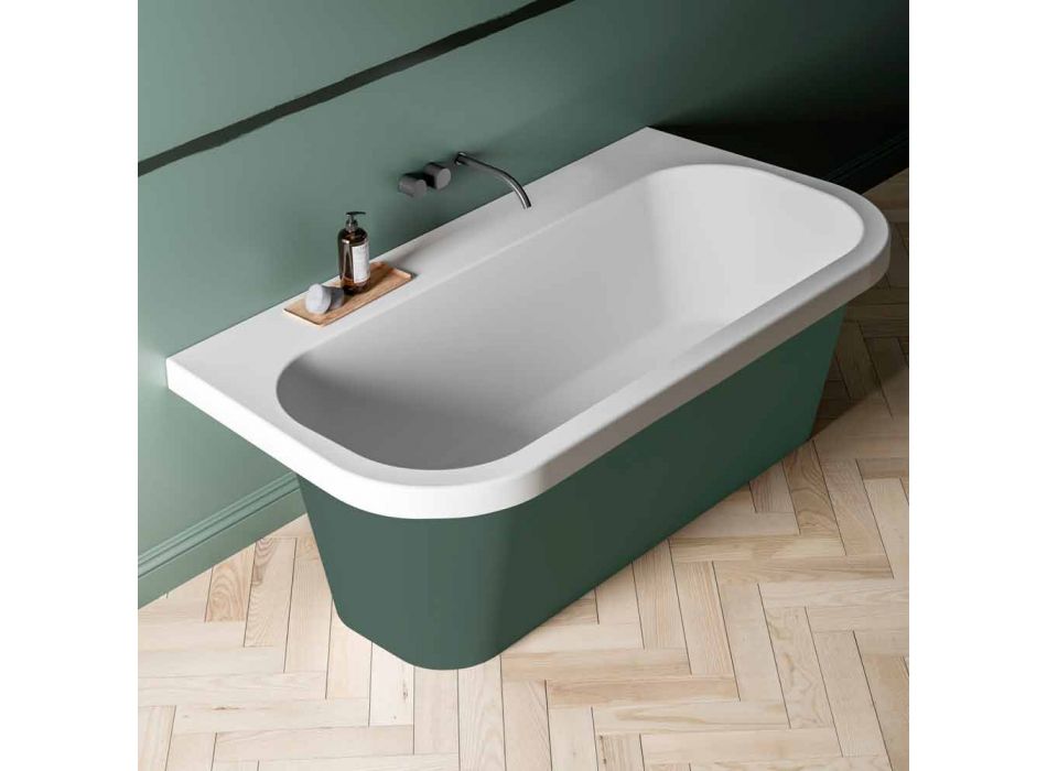 Glanzend / ondoorzichtig bad in twee kleuren, vrijstaand, modern - Margex Viadurini