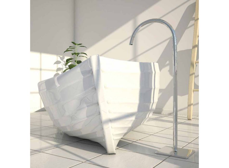 Designbadkuip in de vorm van een oceaanboot gemaakt in Italië Viadurini