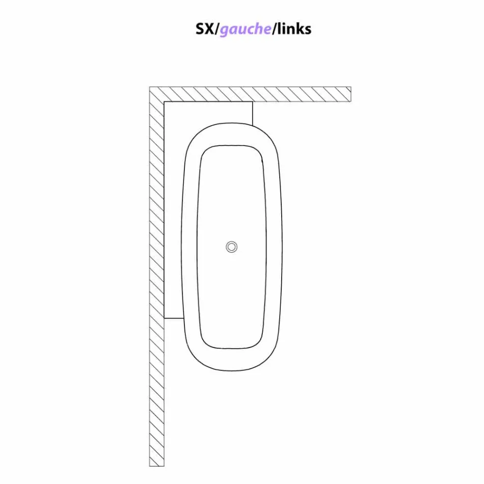 Wit design vrijstaande badkuip in moderne stijl - Lipperiavas1 Viadurini
