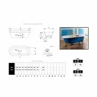 Badkuip Vrijstaande gietijzer met Diane voeten Viadurini