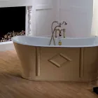 Badkuip freestanding gietijzer geschilderd en ingericht Allen Viadurini